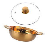 Maxbell Hot Pot with Divider Stainless Steel Hot Pot for Family Gathering Home Party gold