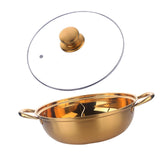Maxbell Hot Pot with Divider Stainless Steel Hot Pot for Family Gathering Home Party gold
