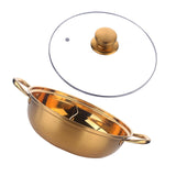 Maxbell Hot Pot with Divider Stainless Steel Hot Pot for Family Gathering Home Party gold
