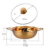 Maxbell Hot Pot with Divider Stainless Steel Hot Pot for Family Gathering Home Party gold