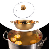 Maxbell Hot Pot with Divider Stainless Steel Hot Pot for Family Gathering Home Party gold