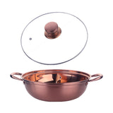 Maxbell Hot Pot with Divider Stainless Steel Hot Pot for Family Gathering Home Party rose gold