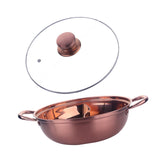 Maxbell Hot Pot with Divider Stainless Steel Hot Pot for Family Gathering Home Party rose gold