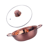 Maxbell Hot Pot with Divider Stainless Steel Hot Pot for Family Gathering Home Party rose gold