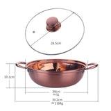 Maxbell Hot Pot with Divider Stainless Steel Hot Pot for Family Gathering Home Party rose gold