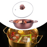 Maxbell Hot Pot with Divider Stainless Steel Hot Pot for Family Gathering Home Party rose gold