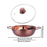 Maxbell Hot Pot with Divider Stainless Steel Hot Pot for Family Gathering Home Party rose gold