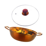 Maxbell Hot Pot with Divider Stainless Steel Hot Pot for Family Gathering Home Party gold Red
