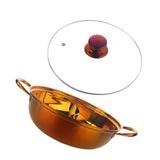 Maxbell Hot Pot with Divider Stainless Steel Hot Pot for Family Gathering Home Party gold Red