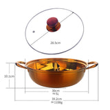 Maxbell Hot Pot with Divider Stainless Steel Hot Pot for Family Gathering Home Party gold Red
