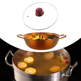 Maxbell Hot Pot with Divider Stainless Steel Hot Pot for Family Gathering Home Party gold Red
