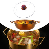 Maxbell Hot Pot with Divider Stainless Steel Hot Pot for Family Gathering Home Party gold Red