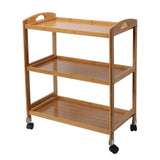 Maxbell Cart with Casters 3 Tiers Wooden Rolling Cart for Dining Room Home Farmhouse