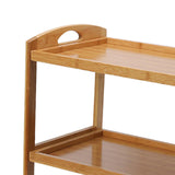 Maxbell Cart with Casters 3 Tiers Wooden Rolling Cart for Dining Room Home Farmhouse