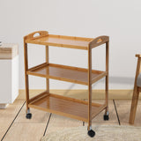 Maxbell Cart with Casters 3 Tiers Wooden Rolling Cart for Dining Room Home Farmhouse