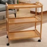 Maxbell Cart with Casters 3 Tiers Wooden Rolling Cart for Dining Room Home Farmhouse