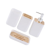 Maxbell 4 Pieces Bathroom Accessories Set Practical for Apartment Household Restroom 009 white