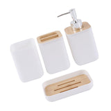 Maxbell 4 Pieces Bathroom Accessories Set Practical for Apartment Household Restroom 009 white