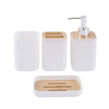 Maxbell 4 Pieces Bathroom Accessories Set Practical for Apartment Household Restroom 009 white