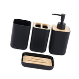 Maxbell 4 Pieces Bathroom Accessories Set Practical for Apartment Household Restroom 009 black