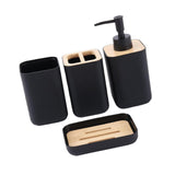 Maxbell 4 Pieces Bathroom Accessories Set Practical for Apartment Household Restroom 009 black