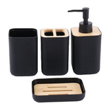 Maxbell 4 Pieces Bathroom Accessories Set Practical for Apartment Household Restroom 009 black