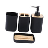Maxbell 4 Pieces Bathroom Accessories Set Practical for Apartment Household Restroom 009 black