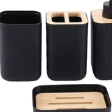 Maxbell 4 Pieces Bathroom Accessories Set Practical for Apartment Household Restroom 009 black