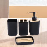Maxbell 4 Pieces Bathroom Accessories Set Practical for Apartment Household Restroom 009 black