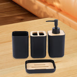 Maxbell 4 Pieces Bathroom Accessories Set Practical for Apartment Household Restroom 009 black