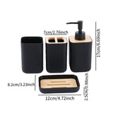 Maxbell 4 Pieces Bathroom Accessories Set Practical for Apartment Household Restroom 009 black