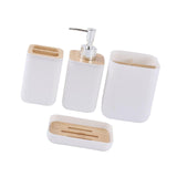 Maxbell 4 Pieces Bathroom Accessories Set Practical for Apartment Household Restroom 010 white
