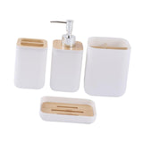 Maxbell 4 Pieces Bathroom Accessories Set Practical for Apartment Household Restroom 010 white