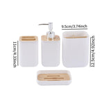 Maxbell 4 Pieces Bathroom Accessories Set Practical for Apartment Household Restroom 010 white