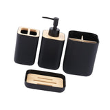 Maxbell 4 Pieces Bathroom Accessories Set Practical for Apartment Household Restroom 010 black