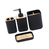Maxbell 4 Pieces Bathroom Accessories Set Practical for Apartment Household Restroom 010 black