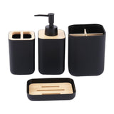 Maxbell 4 Pieces Bathroom Accessories Set Practical for Apartment Household Restroom 010 black