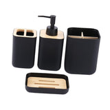 Maxbell 4 Pieces Bathroom Accessories Set Practical for Apartment Household Restroom 010 black
