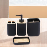 Maxbell 4 Pieces Bathroom Accessories Set Practical for Apartment Household Restroom 010 black