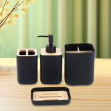 Maxbell 4 Pieces Bathroom Accessories Set Practical for Apartment Household Restroom 010 black