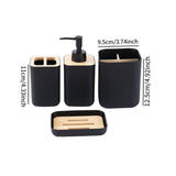 Maxbell 4 Pieces Bathroom Accessories Set Practical for Apartment Household Restroom 010 black