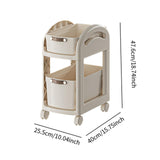 Maxbell Rolling Cart on Wheels Fruit Vegetable Basket for Laundry Living Room Office 2 Layer White