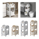 Maxbell Rolling Cart on Wheels Fruit Vegetable Basket for Laundry Living Room Office 2 Layer White