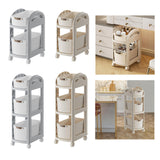 Maxbell Rolling Cart on Wheels Fruit Vegetable Basket for Laundry Living Room Office 2 Layer White