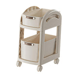 Maxbell Rolling Cart on Wheels Fruit Vegetable Basket for Laundry Living Room Office 2 Layer White
