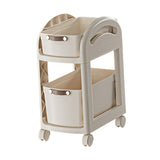Maxbell Rolling Cart on Wheels Fruit Vegetable Basket for Laundry Living Room Office 2 Layer White