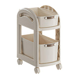 Maxbell Rolling Cart on Wheels Fruit Vegetable Basket for Laundry Living Room Office 2 Layer White
