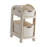 Maxbell Rolling Cart on Wheels Fruit Vegetable Basket for Laundry Living Room Office 2 Layer White