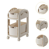 Maxbell Rolling Cart on Wheels Fruit Vegetable Basket for Laundry Living Room Office 2 Layer White