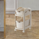 Maxbell Rolling Cart on Wheels Fruit Vegetable Basket for Laundry Living Room Office 2 Layer White
